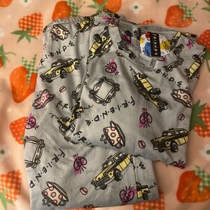 FRIENDS Pajama Set - Gray with Yellow and Pink Accents